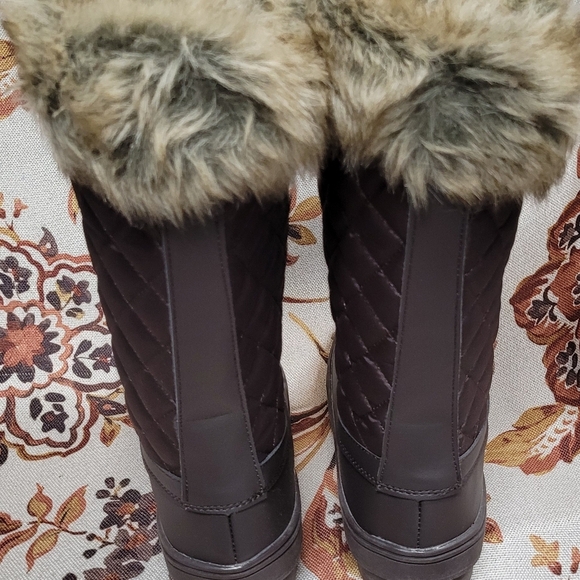 Women's Mid-Calf Lace Up Oxford Fabric Snow Boots - Picture 7 of 7